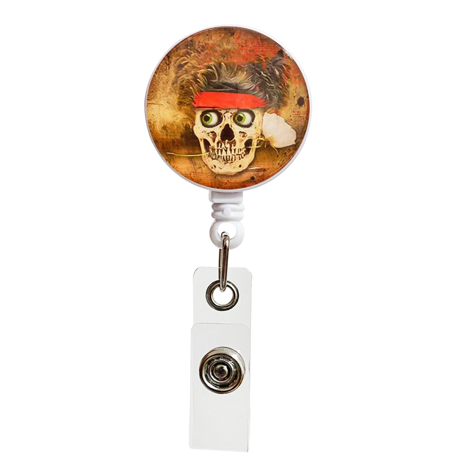 Wholesale Halloween Crystal Glass Skull Telescopic Keychain